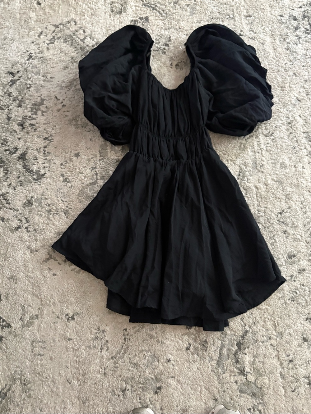 Altar'd State Black Puff-Sleeve Mini Dress